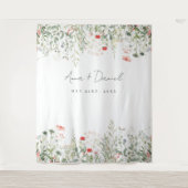 Wildflower Meadow Bruiloft Wandkleed (Voorkant)