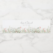 Wildflower Meadow Bruiloft Waterfles Etiket (Enkel label)