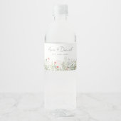 Wildflower Meadow Bruiloft Waterfles Etiket (Voorkant)