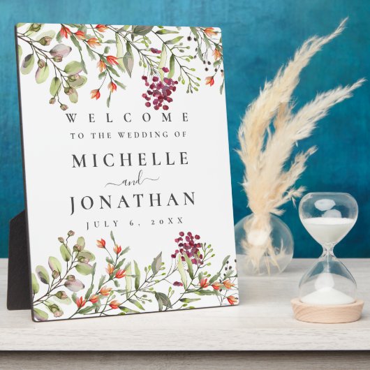 Wildflower Meadow Bruiloft Welkomstbord Fotoplaat (Zijkant)