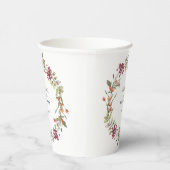 Wildflower Meadow Bruiloft Wit Papieren Bekers (Rechts)