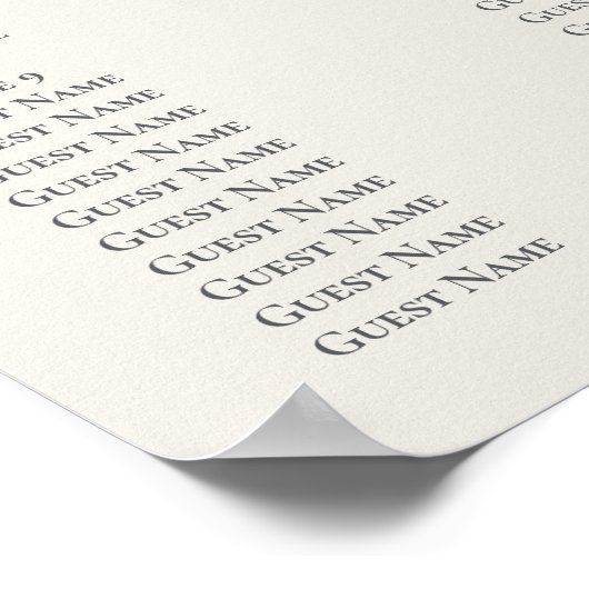 Wildflower Meadow Bruiloft Zitkaart Ecru Poster (Hoek)