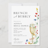 Wildflower Meadow Brunch & Bubble Pink Shower Kaart (Voorkant)