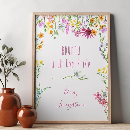 Wildflower Meadow Brunch met de bruid Welkom Poster