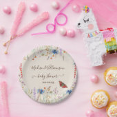 Wildflower Meadow Butterfly Baby shower Papieren Bordje (Feest)