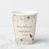 Wildflower Meadow Butterfly Vrijgezellenfeest Papieren Bekers (Achterkant)