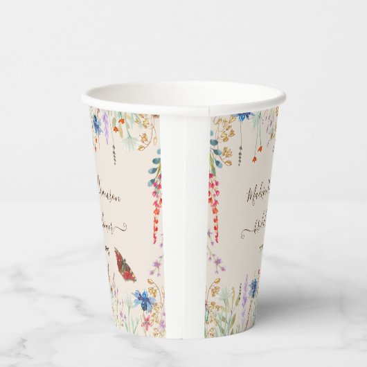 Wildflower Meadow Butterfly Vrijgezellenfeest Papieren Bekers (Rechts)