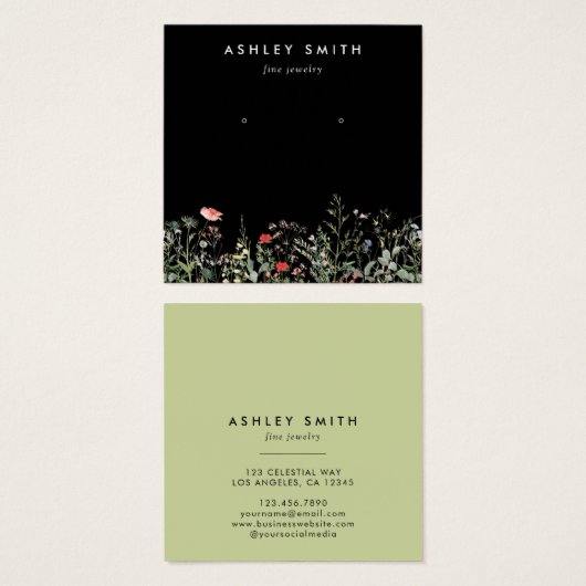 Wildflower Meadow Earring Display Kaart (Voorkant /achterkant)