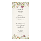 Wildflower Meadow Ecru Bruiloft Menu (Voorkant)