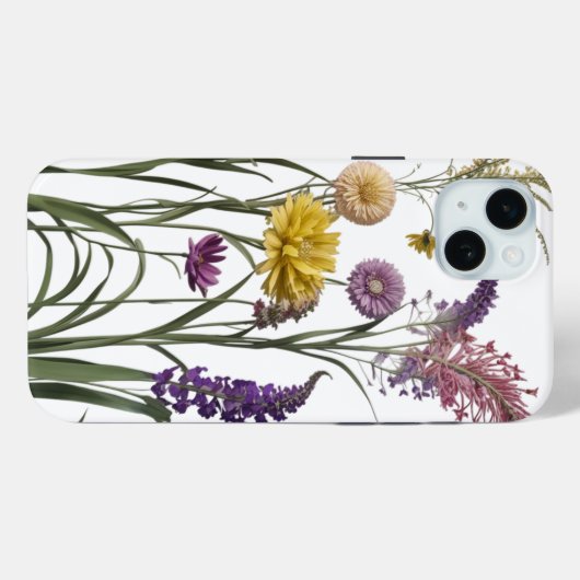Wildflower Meadow – Elegante bloemenappel Case-Mate iPhone Case (Achterkant (horizontaal))