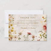 Wildflower Meadow Fall Wedding Bedankkaart (Voorkant)