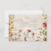 Wildflower Meadow Fall Wedding RSVP Kaartje (Voorkant)
