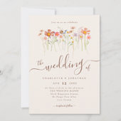 Wildflower Meadow Floral Beige QR-code Kaart (Voorkant)