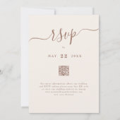 Wildflower Meadow Floral Beige QR-code Kaart (Achterkant)