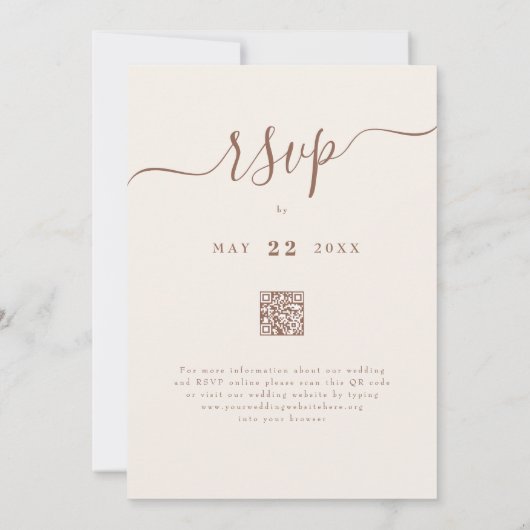 Wildflower Meadow Floral Beige QR-code Kaart (Achterkant)