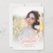Wildflower Meadow Floral Elegant Garden Afstuderen Kaart (Achterkant)