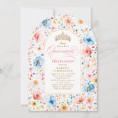 Wildflower Meadow Floral Garden Quinceanera Foto Kaart (Voorkant)