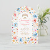 Wildflower Meadow Floral Garden Quinceanera Foto Kaart (Staand voorkant)