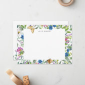 Wildflower Meadow Floral Stationery Note Kaart Notitiekaartje (Voorkant / Achterkant in situ)
