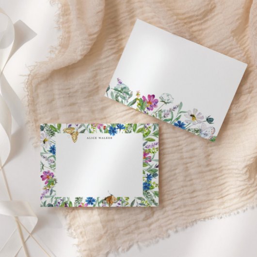 Wildflower Meadow Floral Stationery Note Kaart Notitiekaartje