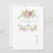 Wildflower Meadow | Floral Wedding Crest RSVP Kaart (Voorkant)