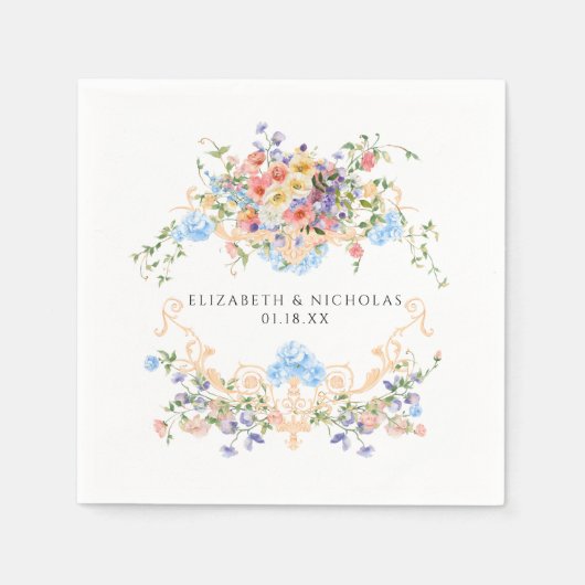 Wildflower Meadow | Floral Wedding Crest Servet (Voorkant)