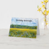 Wildflower Meadow Flower Natuur Art Verjaardag Kaa Kaart (Gele Bloem)