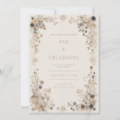 Wildflower Meadow folk bruiloft Kaart (Voorkant)