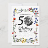 Wildflower Meadow Foto 50ste verjaardagsfeest Kaart (Voorkant)