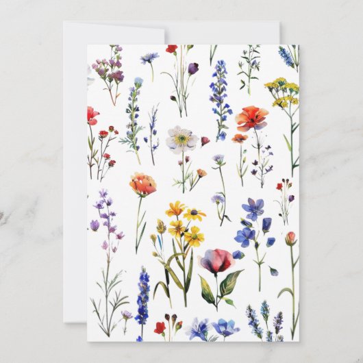 Wildflower Meadow Foto 50ste verjaardagsfeest Kaart (Achterkant)