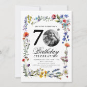 Wildflower Meadow Foto 70e verjaardagsfeest Kaart (Voorkant)