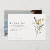 Wildflower Meadow Foto Bruiloft Dank u Bedankkaart (Voorkant / Achterkant)