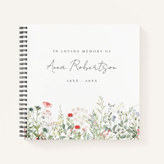 Wildflower Meadow Funeral Guest Book Notitieboek (Voorkant)
