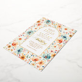 Wildflower Meadow Garden Floral Boho Fall Wedding Folie Uitnodiging (Gedraaid)