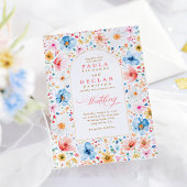 Wildflower Meadow Garden Floral Elegante bruiloft Kaart