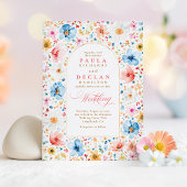 Wildflower Meadow Garden Floral Elegante bruiloft Kaart