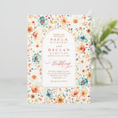 Wildflower Meadow Garden Floral Fall Wedding Kaart (Staand voorkant)