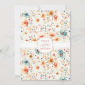 Wildflower Meadow Garden Floral Fall Wedding Kaart (Achterkant)