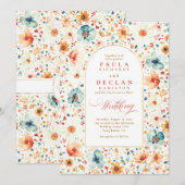 Wildflower Meadow Garden Floral Fall Wedding Kaart (Voorkant / Achterkant)