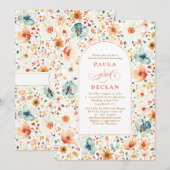 Wildflower Meadow Garden Floral Rehearsal Dinner Kaart (Voorkant / Achterkant)