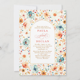 Wildflower Meadow Garden Floral Rehearsal Dinner Kaart