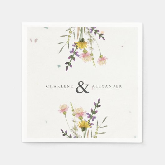 Wildflower Meadow Garden Wedding Servet (Voorkant)