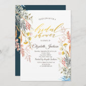 Wildflower Meadow Gedroogd Vrijgezellenfeest Kaart (Voorkant / Achterkant)