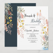 Wildflower Meadow Gedroogde Brunch & Bubbly Kaart (Voorkant / Achterkant)