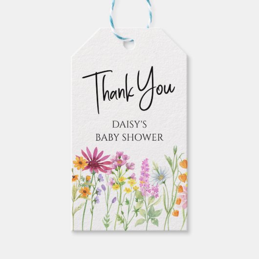 Wildflower Meadow gepersonaliseerd dank u Cadeaulabel (Voorkant)