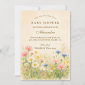 Wildflower Meadow Gold Baby Shower Kaart (Voorkant)