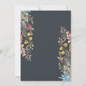 Wildflower Meadow Grad Cap Pink Bow Graduation Kaart (Achterkant)