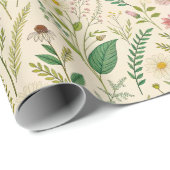 Wildflower Meadow Hand-Drawn Botanical Art Cadeaupapier (Rol Hoek)