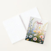 Wildflower Meadow in Bloom Naam Monogram Notitieboek (Binnen)