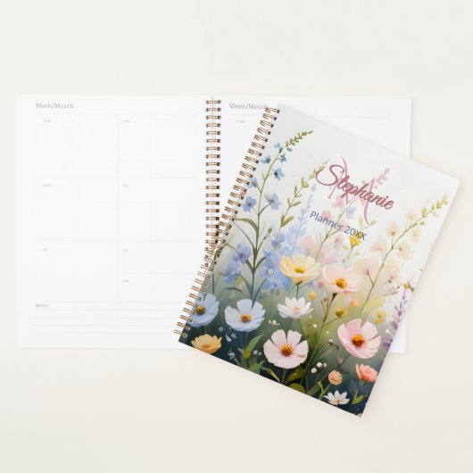 Wildflower Meadow in Bloom Naam Monogram Planner (Display)